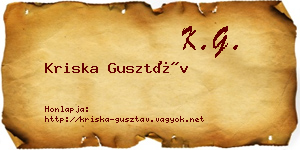 Kriska Gusztáv névjegykártya
